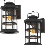 2 pack vintage wall lantern sconce with seeded glass black exterior lighting fixtures