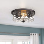 2 light flush mount light industrial glass ceiling light fixture