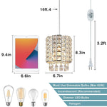 Modern Swag crystal dimmer switch plug in pendant light