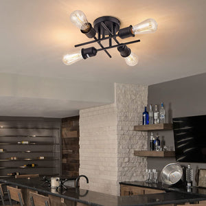 4 light sputnik ceiling light fixture black room lights