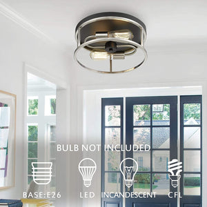 2 light brushed nickel light fixture industrial kitchen ceiling light fixture