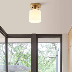 Modern glass ceiling light fixture 1 light semi flush mount light fixture
