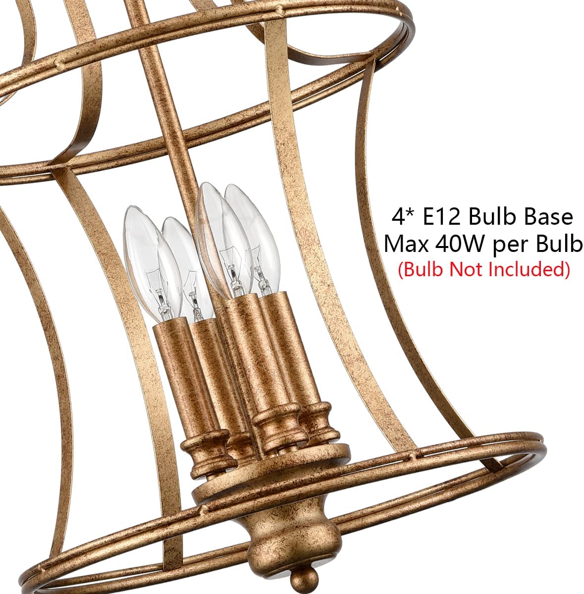 4 light farmhouse chandelier rust cage pendant light
