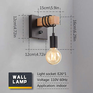 Black hardwired wall sconce with switch industrial farmhouse wall lamp