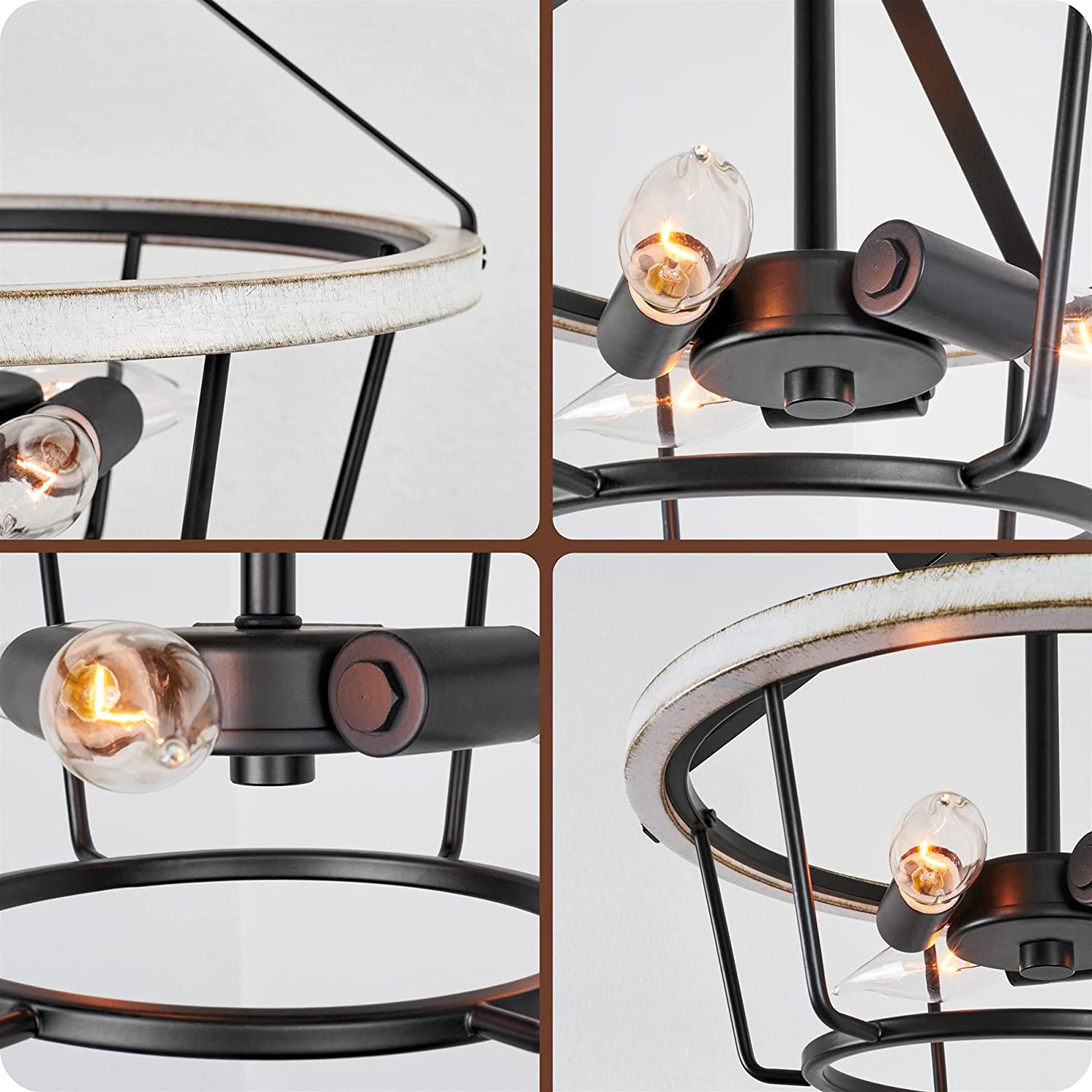 3 light rust semi flush ceiling light wood black ceiling lamp