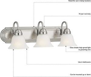 3 light vanity mirror industrial wall sconce