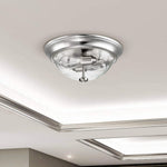 13 inch round ceiling lighting fixture nickel glass ceiling lamp