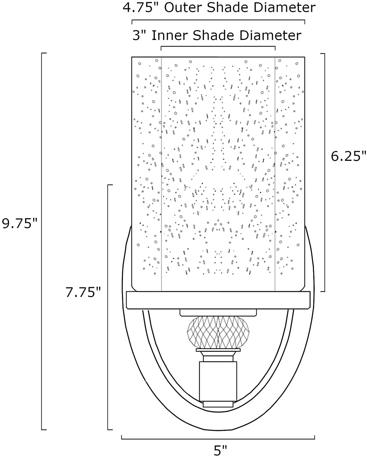 Modern nickel wall sconce with inner frosted glass and clear glass outer