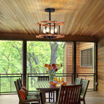 4 light farmhouse semi flush mount lighting fixture wood vintage ceiling light fixture