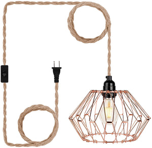 Industrial rose lamp plug in  light hanging kit