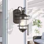 Outdoor wall glass lantern  industrial wall lamp with rubbed bronze finish