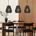 Woven pendant light fixtures farmhouse black pendant lights for kitchen