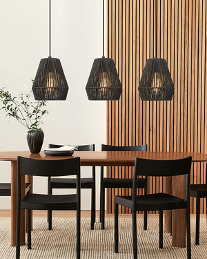 Woven pendant light fixtures farmhouse black pendant lights for kitchen