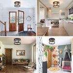 3 light rope ceiling light fixture industrial farmhouse flush mount ceiling light