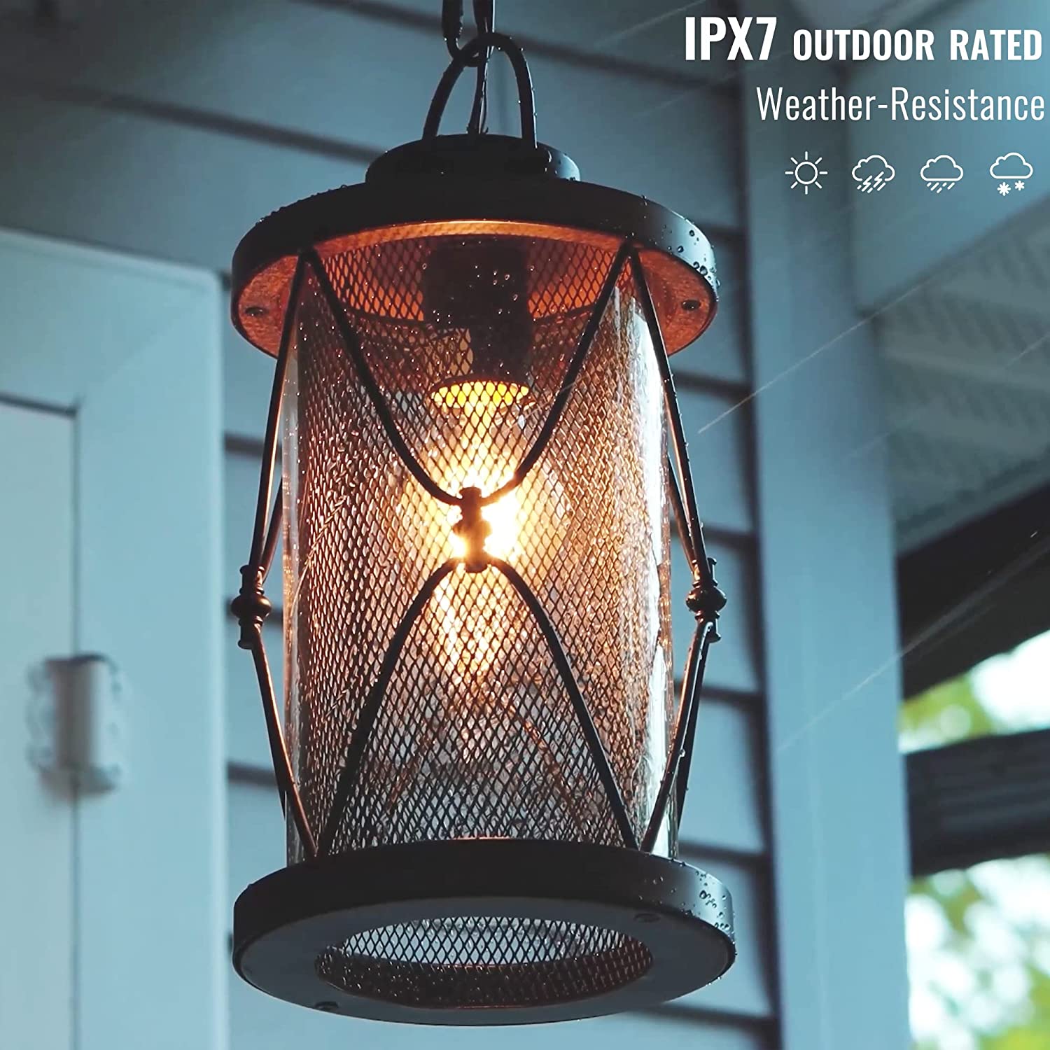 Farmhouse pendant light rust lantern hanging light