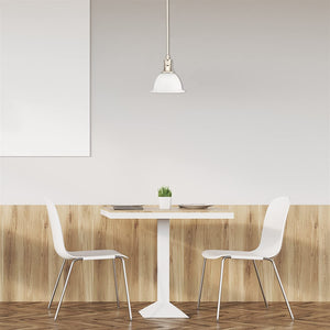 Modern adjustable frosted glass pendant light with nickel brushed finish