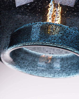 Blown glass pendant light fixture blue pendant lamp