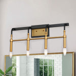 4-Light vintage wall lights black and gold brass wall sconce