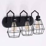 3 light rustic wall light black cage wall light fixture