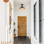 Industrial semi flush mount light fixture farmhouse black close to ceiling lighting