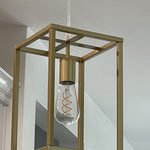 Gold pendant light fixture modern cage ceiling decor Industrial