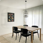 4 light lantern pendant light adjustable chandelier with wood style and black finish