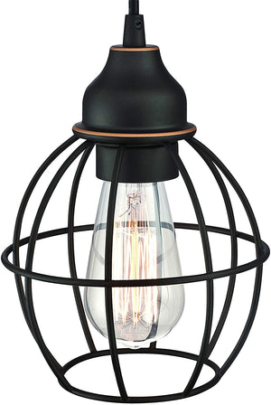 Vintage cage Edison pendant light with 2 pack