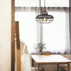 Cage farmhouse pendant light vintage farmhouse light fixtures with Oil rubbed bronze finish