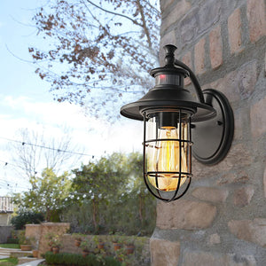 Outdoor motion sensor wall lantern dusk to dawn exterior porch wall mount fixture