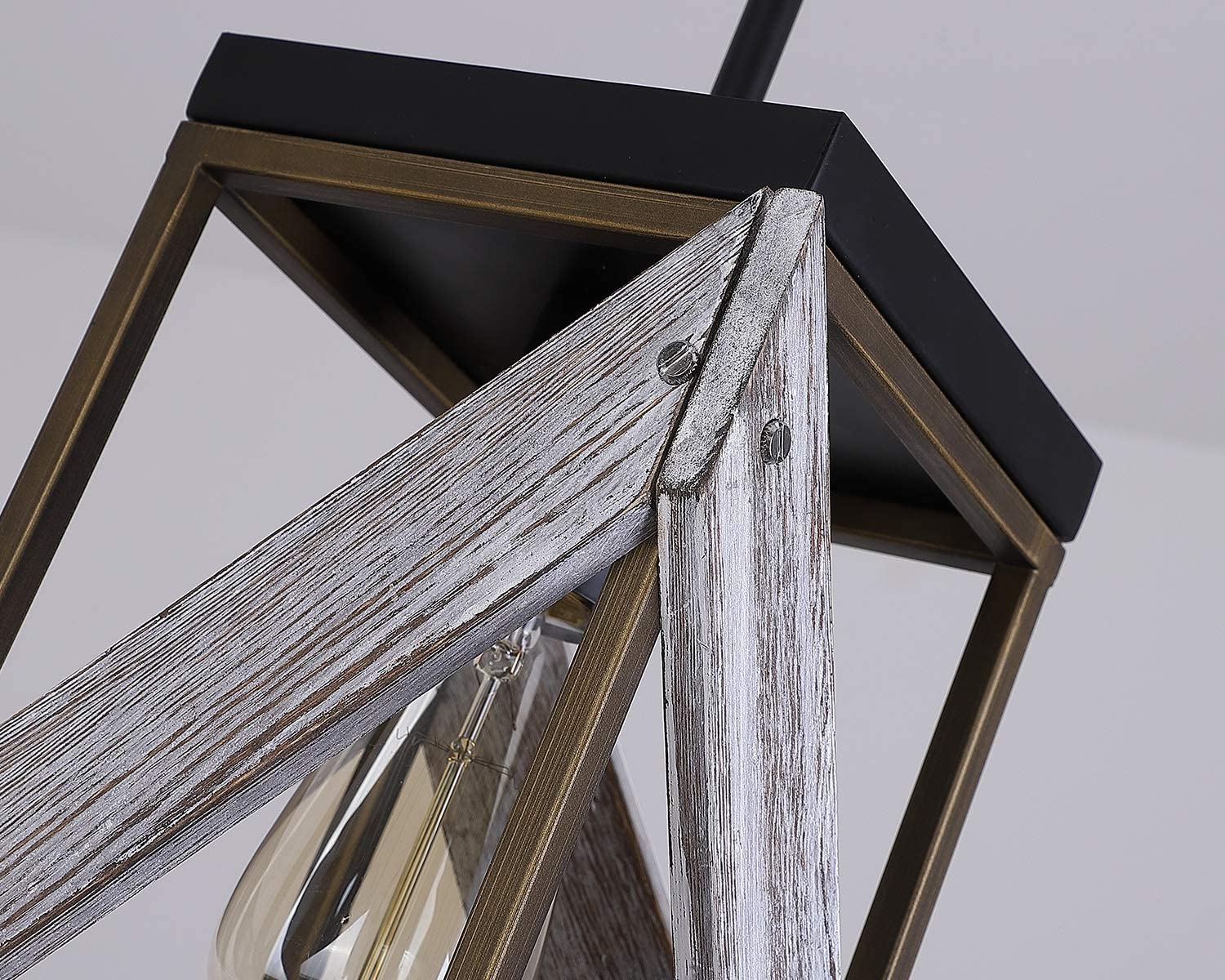 Wood  farmhouse pendant light cage mini pendant lights