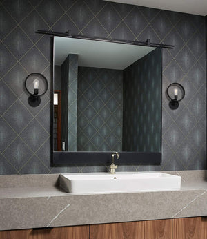 Industrial round wall light simplicity black wall sconce