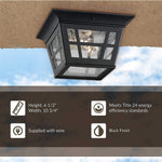 Cast Aluminum Outdoor Ceiling Lighting fixture with glass shade black ceiling lamp