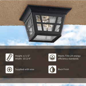 Cast Aluminum Outdoor Ceiling Lighting fixture with glass shade black ceiling lamp