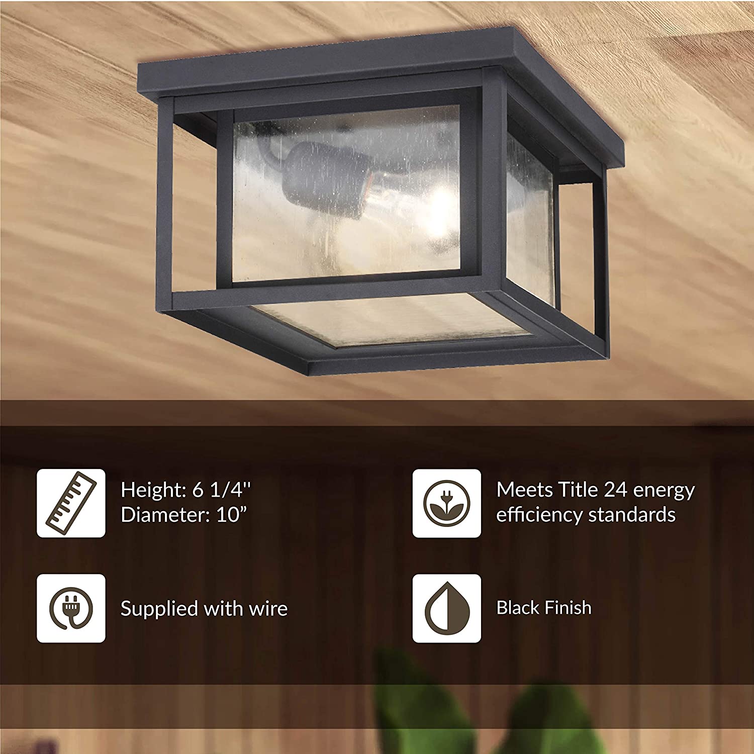 2 light ceiling flush mount industrual black ceiling light fixture