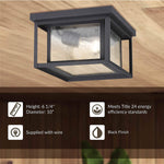2 light ceiling flush mount industrual black ceiling light fixture