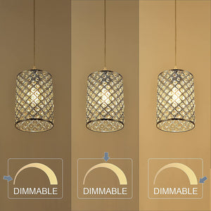 Modern plug in on/off dimmer switch chrome crystal pendant light