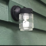 Jelly jar glass wall sconce