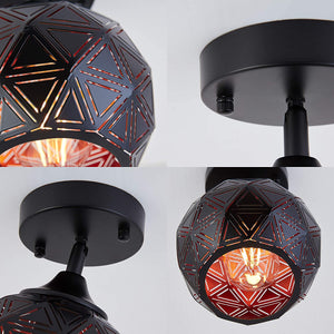 Black industrial mini semi flush mount ceiling light fixture modern ceiling lamp