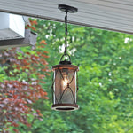 Farmhouse pendant light meshed black pendant lamp with glass shade