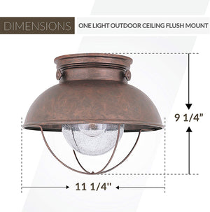 Industrial close to ceiling lamp vintage flush mount ceiling light fixture with seeded glass