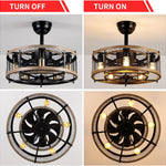 5 light cage ceiling fan with light remote contral farmhouse ceiling fan lamp