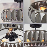 3 light modern semi flush mount light black wood left design ceiling light fixture