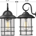 Industrial black outdoor wall lighting seeded glass porch wall lamp