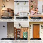 Adjustable black wall lamp grid black swing arm wall sconce