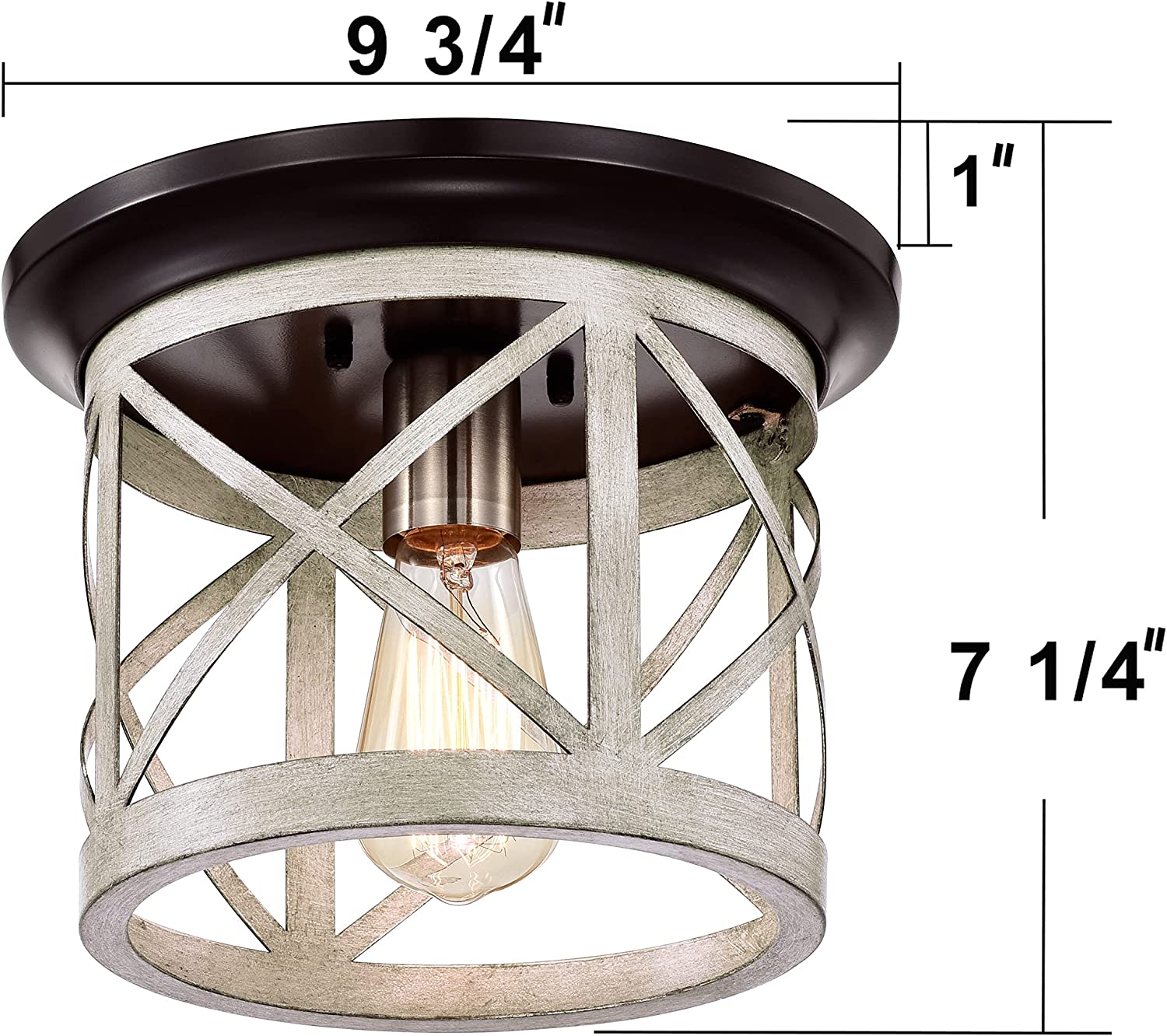 Farmhouse flush mount light farmhouse cage drum ceiling lamp
