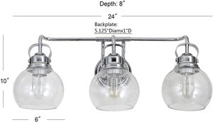 3 Light bubble glass wall lights Contemporary chrome wall lamp with chrome finish