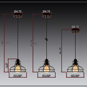 Retro mini kitchen pendant lighting black cage hanging lights