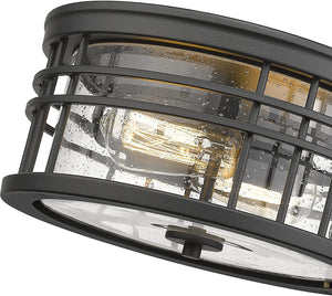 2-Light Farmhouse Semi Ceiling Light Fixture black industrial ceiling lamp