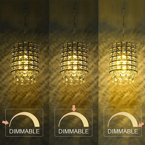 Modern Swag crystal dimmer switch plug in pendant light