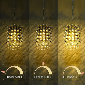 Modern Swag crystal dimmer switch plug in pendant light